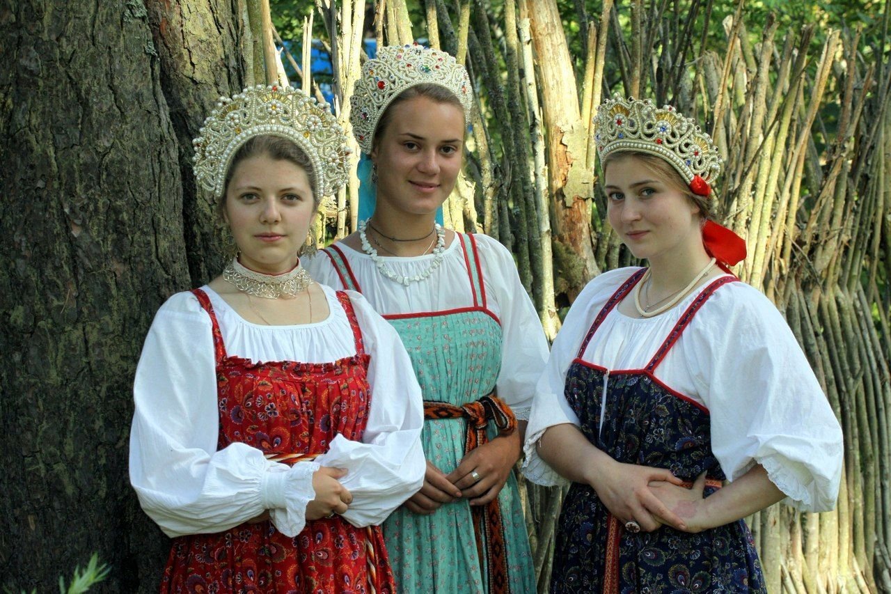 Sexy model Girls in Slavic costumes in Abuja